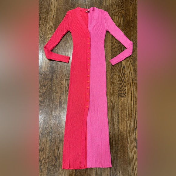 STAUD Dresses & Skirts - STAUD Shoko Pink Quartz ribbed-knit Midi dress Size Medium M